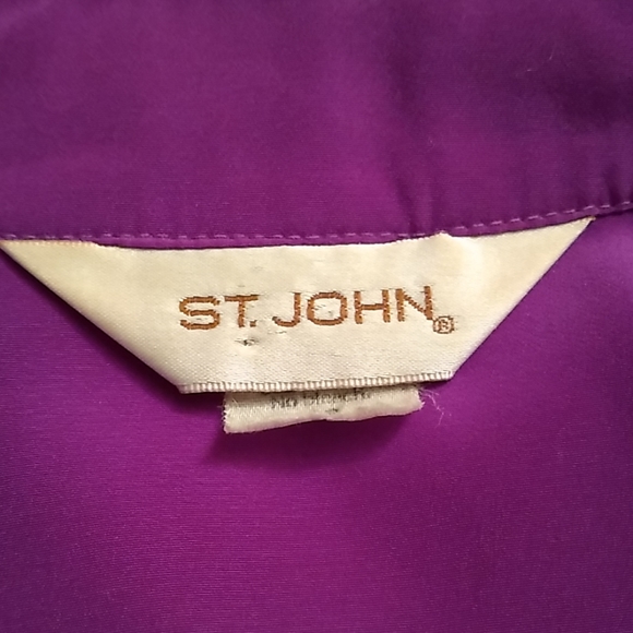 St. John Purple Button Down Shirt Size 10 - Picture 4 of 7